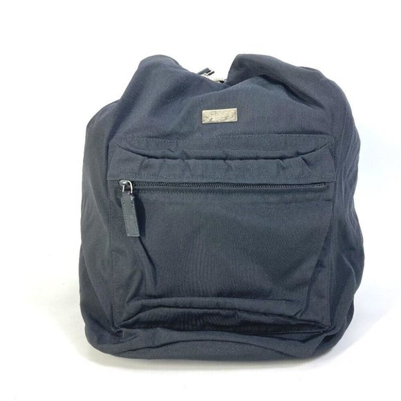 GUCCI 019.0585 logo Backpack Nylon / Leather Black - Picture 1 of 14